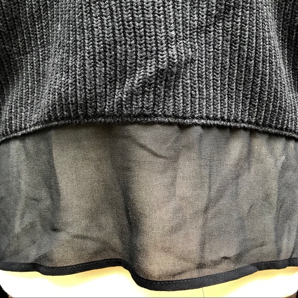 Banana Republic Black Knit Sweater Sheer Hem *Aa5 - Picture 5 of 7